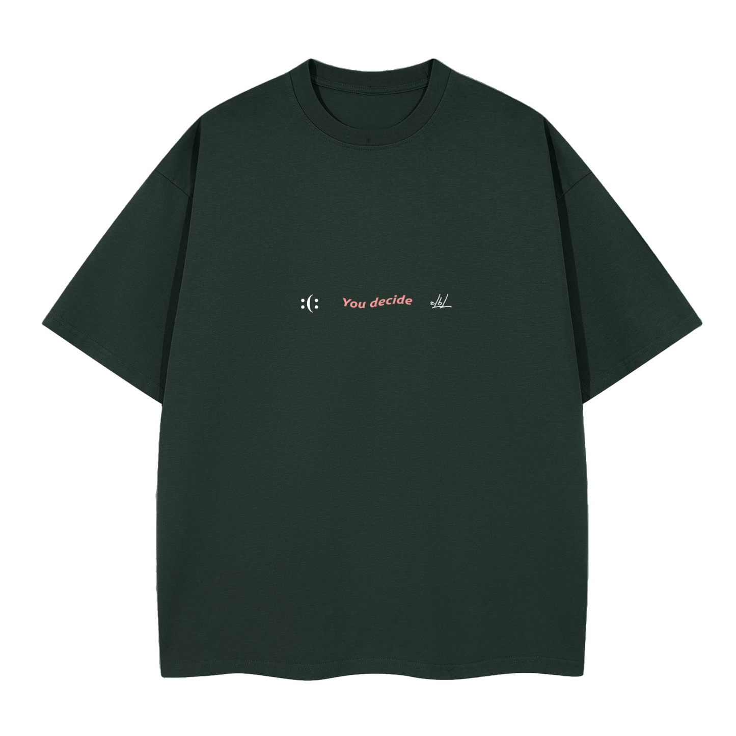 Feliz por fuera, triste por dentro. Camiseta de gran tamaño (280GSM)