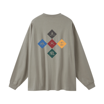 Five Great Shinobi Villages. Oversized Long Sleeve(305GSM)