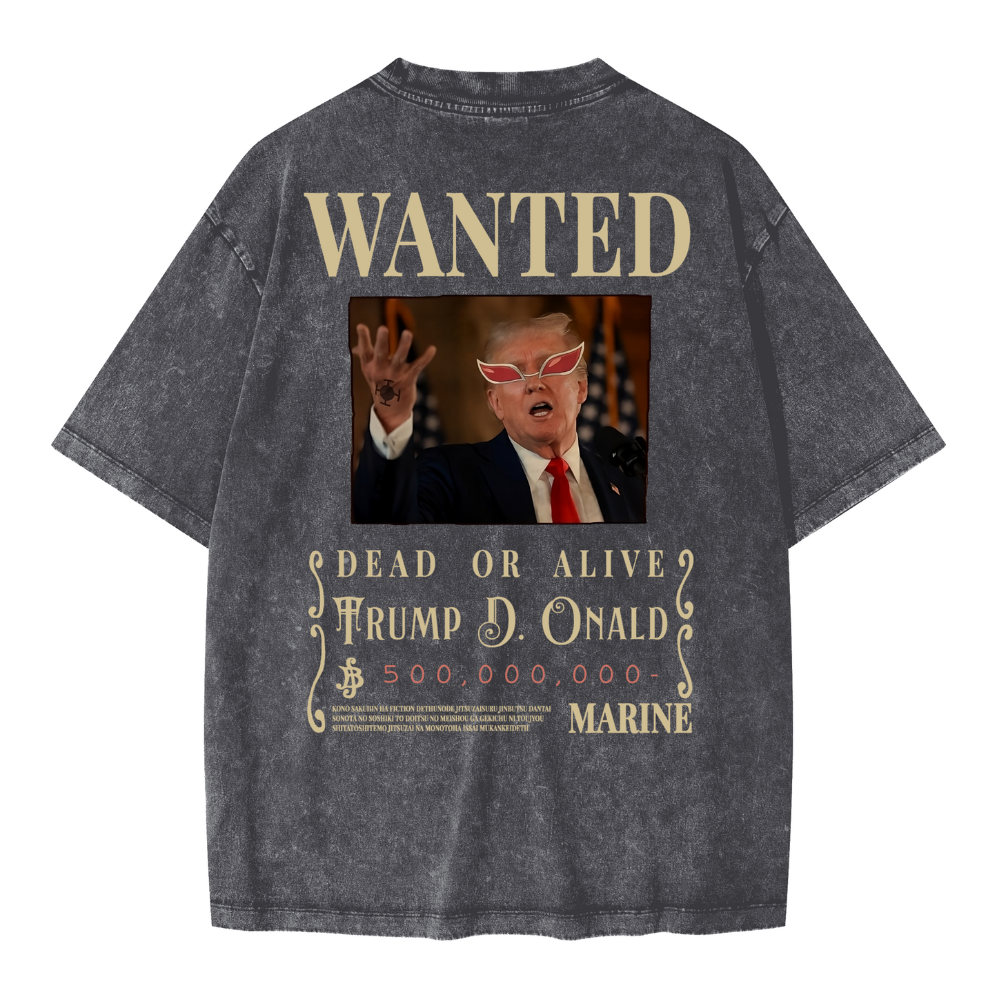 WANTED Donald Trump. Oversized Wash T-shirt(285GSM)