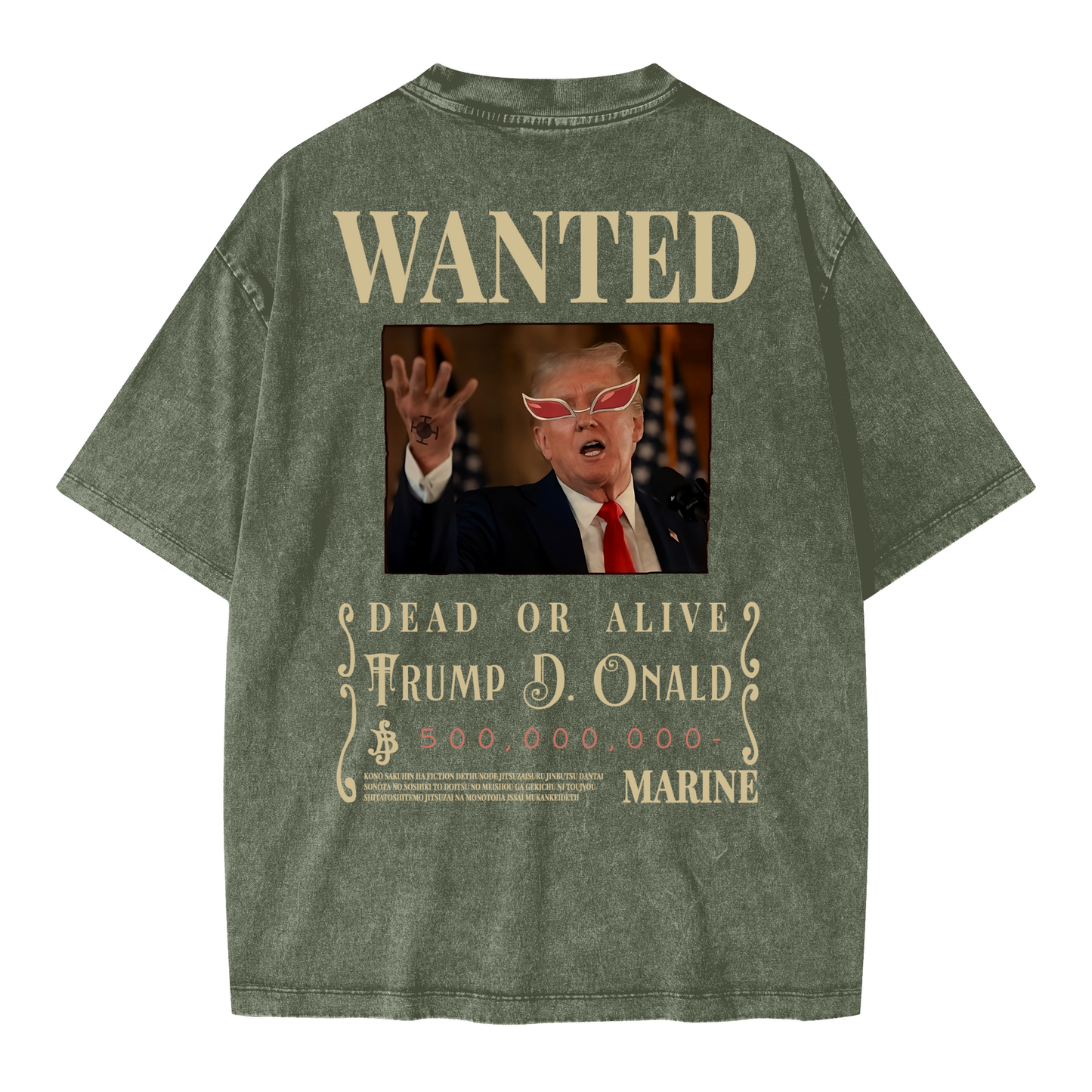 WANTED Donald Trump. Oversized Wash T-shirt(285GSM)