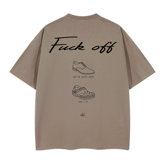 Fuck Off Crocs. Oversized T-shirt(280GSM)