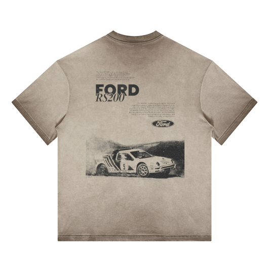 Ford RS200 Rally. Oversized Washed T-shirt(255GSM)