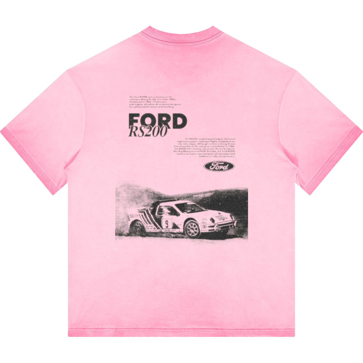 Ford RS200 Rally. Oversized Washed T-shirt(255GSM)