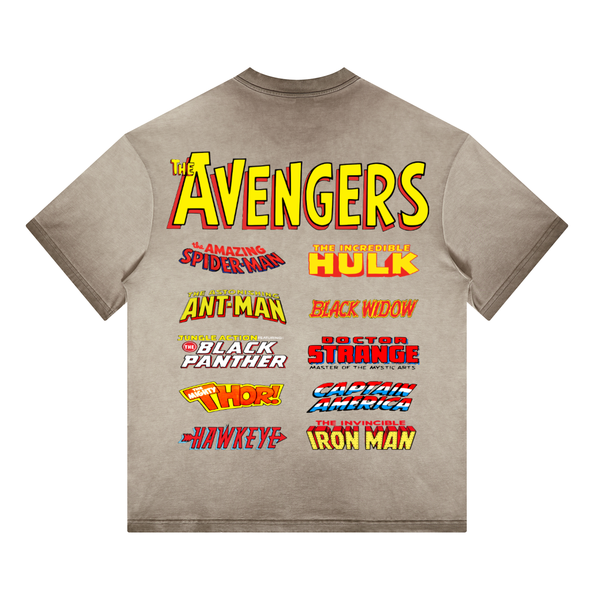 Avengers Tribute. Oversized T-Shirt Washed (255GSM)