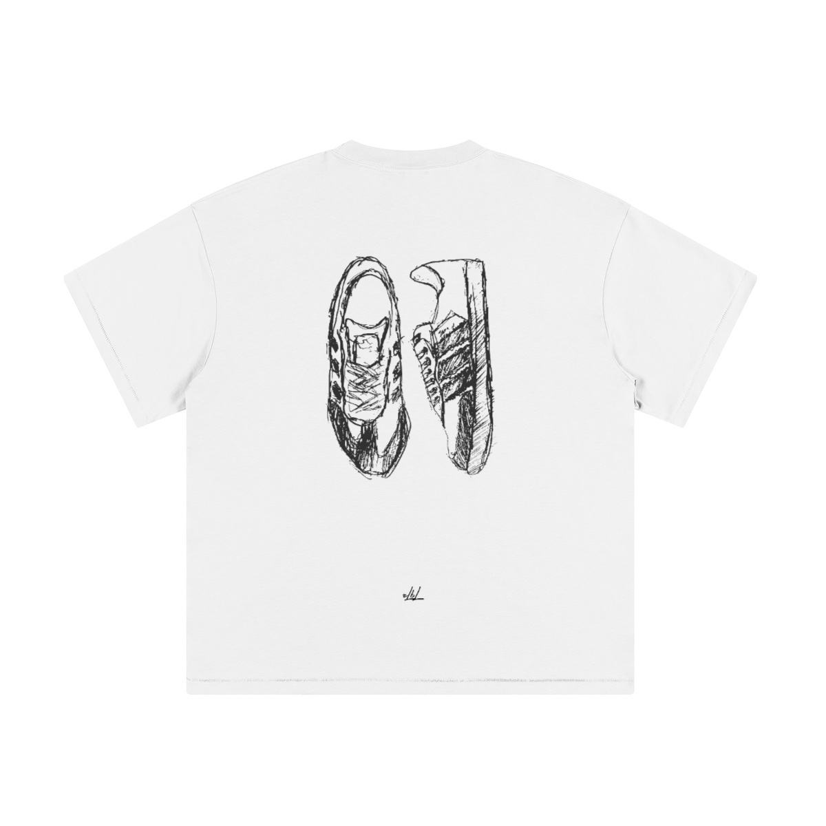 Scribbles of a sneaker. Oversized T-shirt(230GSM)