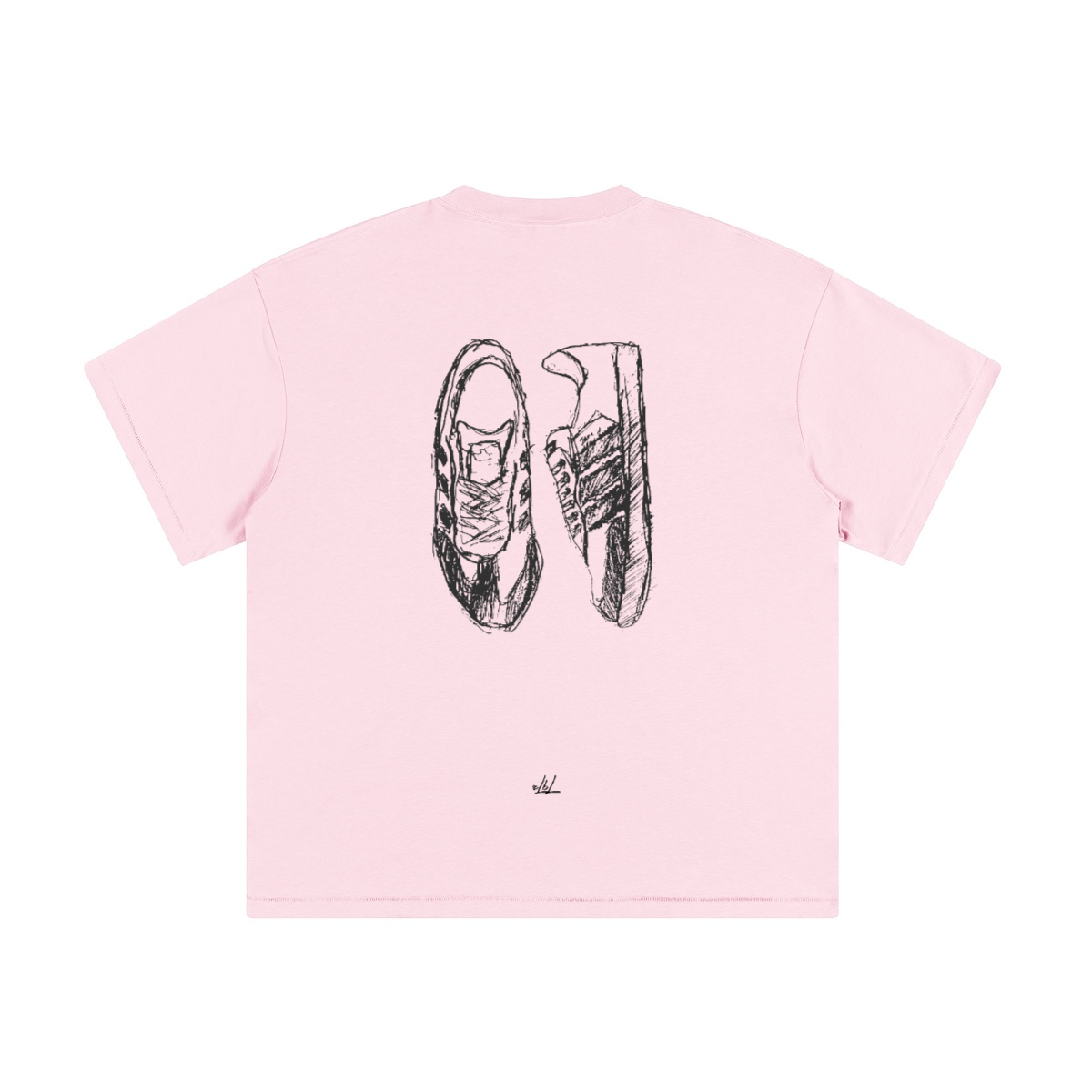 Scribbles of a sneaker. Oversized T-shirt(230GSM)