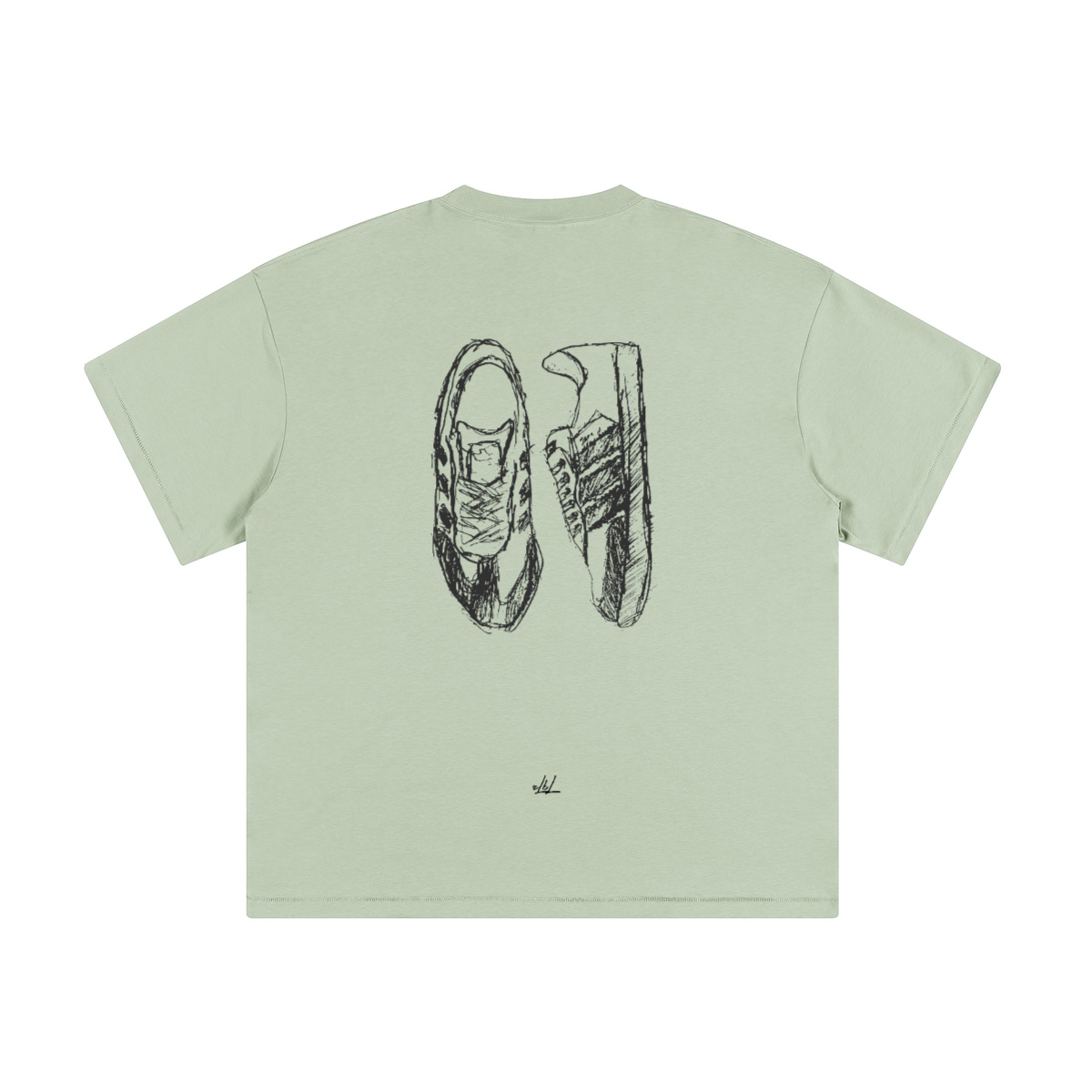 Scribbles of a sneaker. Oversized T-shirt(230GSM)