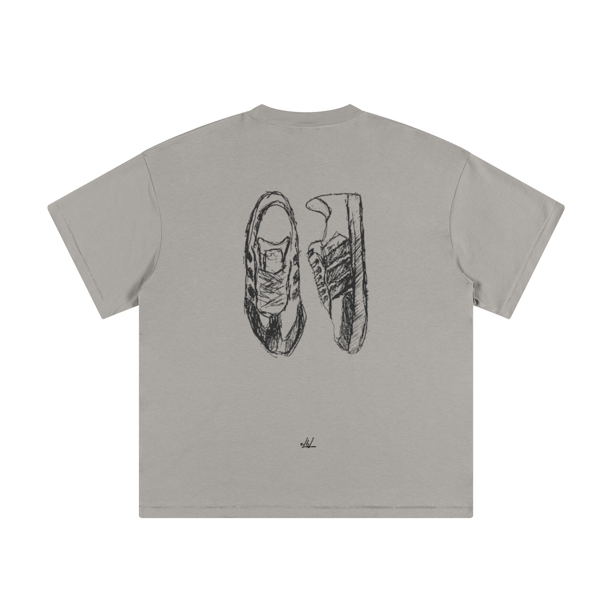 Scribbles of a sneaker. Oversized T-shirt(230GSM)