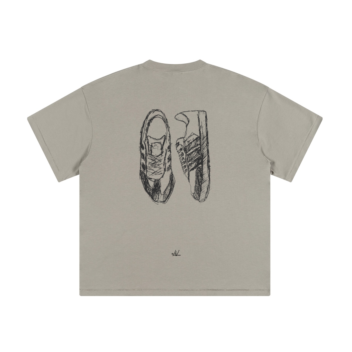 Scribbles of a sneaker. Oversized T-shirt(230GSM)