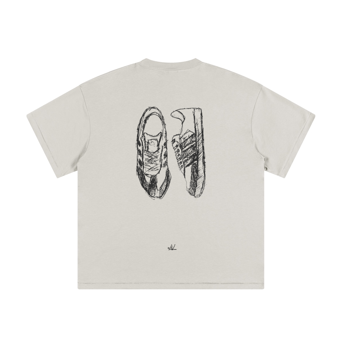 Scribbles of a sneaker. Oversized T-shirt(230GSM)