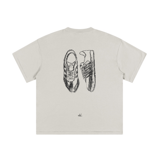 Scribbles of a sneaker. Oversized T-shirt(230GSM)