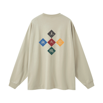 Five Great Shinobi Village. Oversized Long Sleeve(305GSM)