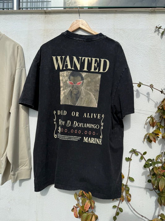 WANTED Rajoy D. Doflamingo. Oversized Wash T-shirt(285GSM)