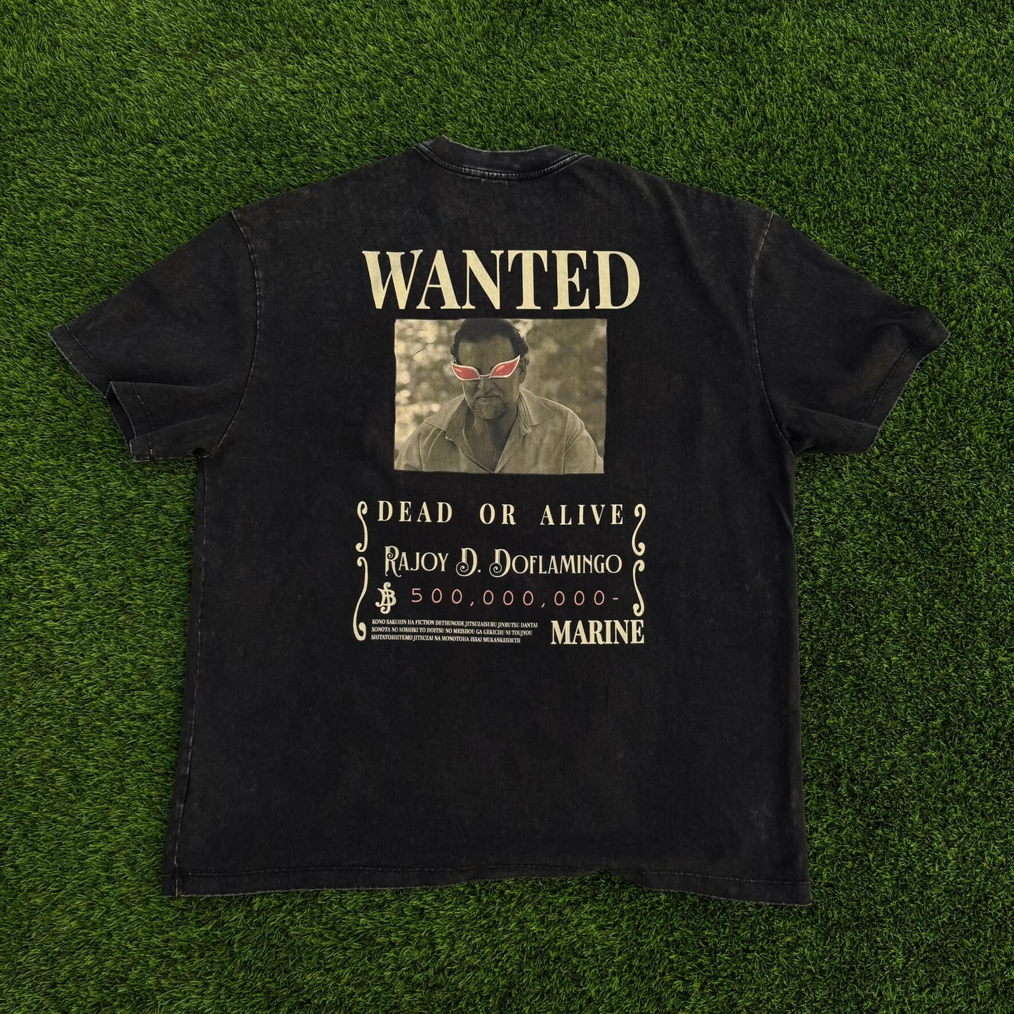 WANTED Rajoy D. Doflamingo. Oversized Wash T-shirt(285GSM)