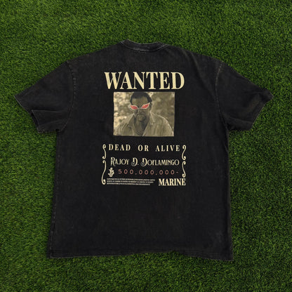 WANTED Rajoy D. Doflamingo. Oversized Wash T-shirt(285GSM)